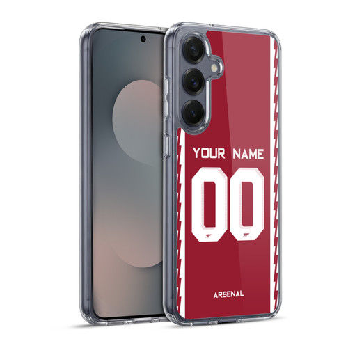 Custom Customised Personalised Arsenal FC 2022/23 Kit Home Soft Gel Case for Samsung Galaxy S25+ & MagSafe