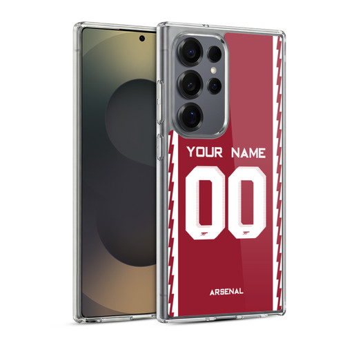 Custom Customised Personalised Arsenal FC 2022/23 Kit Home Soft Gel Case for Samsung Galaxy S25 Ultra & MagSafe