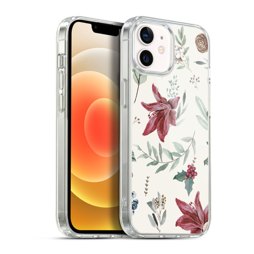 Anis Illustration Floral Pattern Christmas Eucalyptus Soft Gel Case for Apple iPhone 12 / iPhone 12 Pro & MagSafe