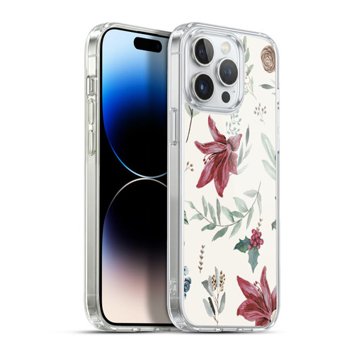 Anis Illustration Floral Pattern Christmas Eucalyptus Soft Gel Case for Apple iPhone 13 Pro Max & MagSafe