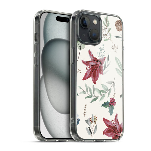 Anis Illustration Floral Pattern Christmas Eucalyptus Soft Gel Case for Apple iPhone 15 & MagSafe