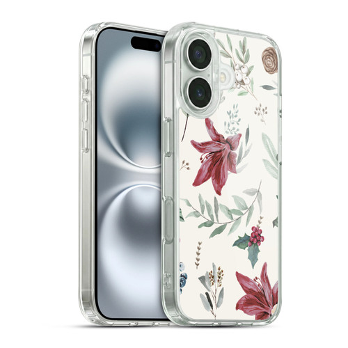 Anis Illustration Floral Pattern Christmas Eucalyptus Soft Gel Case for Apple iPhone 16 & MagSafe