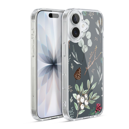 Anis Illustration Floral Pattern Christmas Eucalyptus Blue Soft Gel Case for Apple iPhone 17