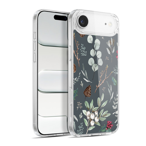 Anis Illustration Floral Pattern Christmas Eucalyptus Blue Soft Gel Case for Apple iPhone 17 Air