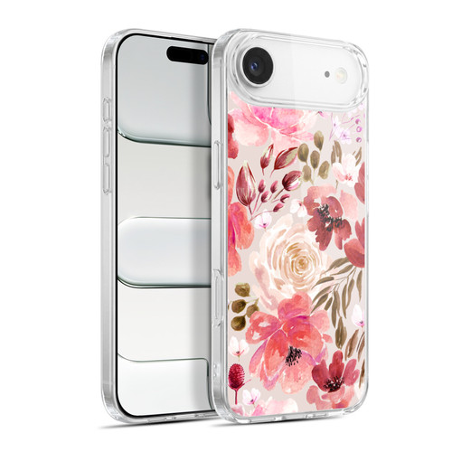 Anis Illustration Floral Pattern Light Red Soft Gel Case for Apple iPhone 17 Air