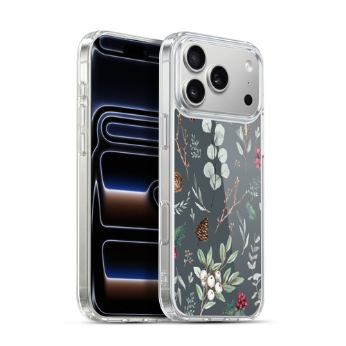 Anis Illustration Floral Pattern Christmas Eucalyptus Blue Soft Gel Case for Apple iPhone 17 Pro Max