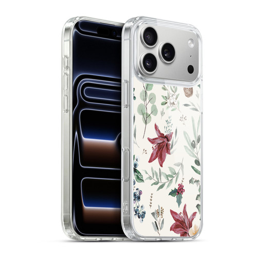 Anis Illustration Floral Pattern Christmas Eucalyptus Soft Gel Case for Apple iPhone 17 Pro Max