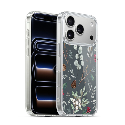 Anis Illustration Floral Pattern Christmas Eucalyptus Blue Soft Gel Case for Apple iPhone 17 Pro