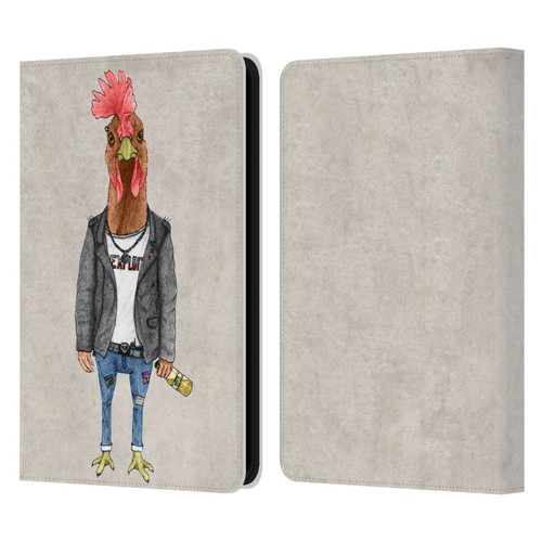 Barruf Animals Punk Rooster Leather Book Wallet Case Cover For Amazon Kindle 11th Gen 6in 2022