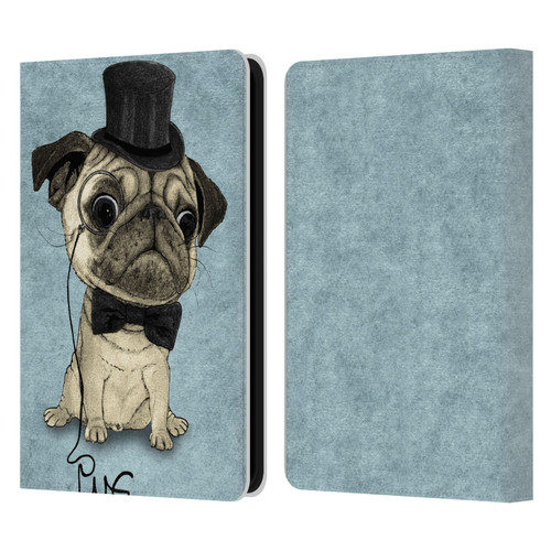 Barruf Dogs Gentle Pug Leather Book Wallet Case Cover For Amazon Kindle 11th Gen 6in 2022