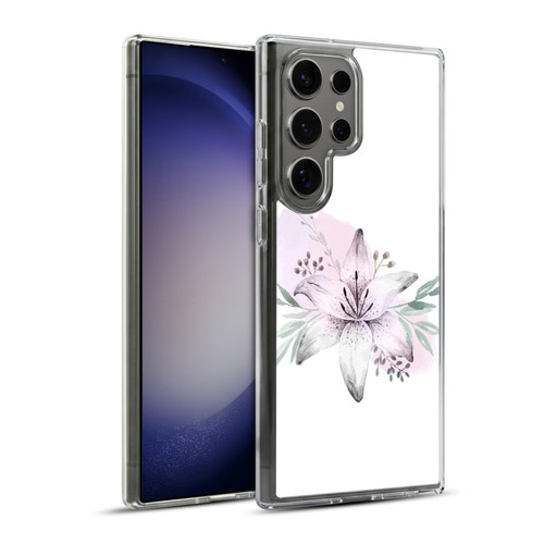 Anis Illustration Floral Pattern Lilium Flower Soft Gel Case for Samsung Galaxy S23 Ultra 5G & MagSafe
