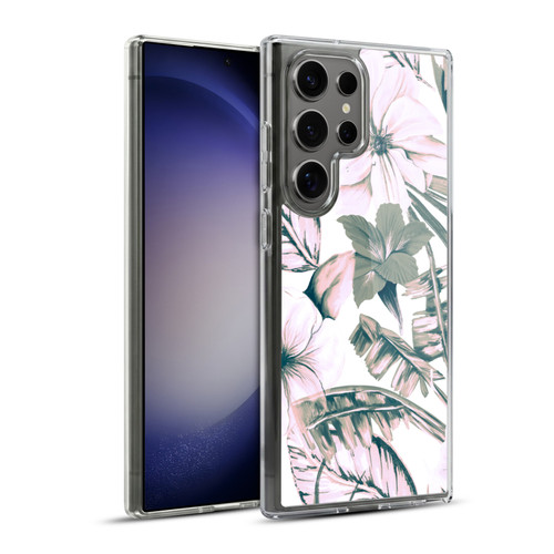 Anis Illustration Floral Pattern Pink Tropicals Soft Gel Case for Samsung Galaxy S23 Ultra 5G & MagSafe