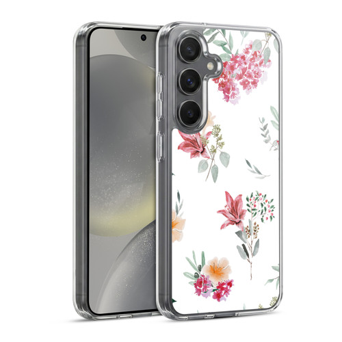 Anis Illustration Floral Pattern Christmas Flowers Soft Gel Case for Samsung Galaxy S24 5G & MagSafe