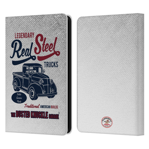 Busted Knuckle Garage Graphics Real Steel Leather Book Wallet Case Cover For Amazon Kindle 11th Gen (2024)