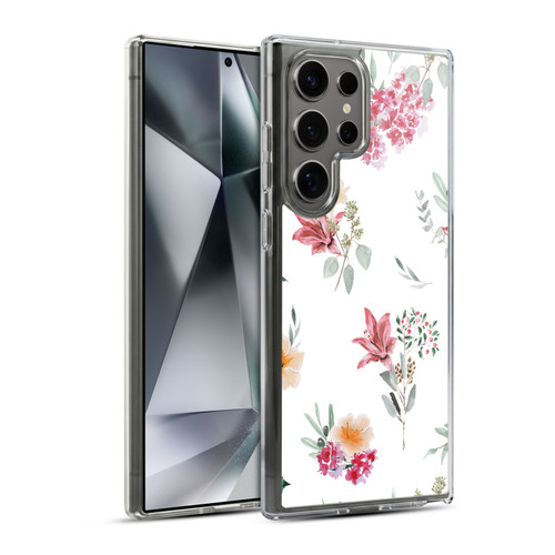 Anis Illustration Floral Pattern Christmas Flowers Soft Gel Case for Samsung Galaxy S24 Ultra 5G & MagSafe