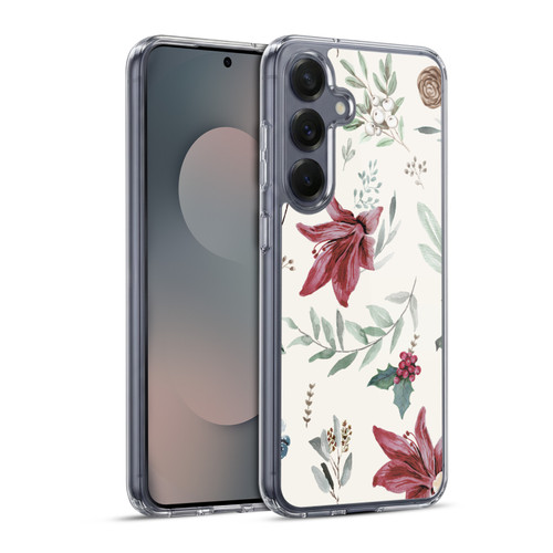 Anis Illustration Floral Pattern Christmas Eucalyptus Soft Gel Case for Samsung Galaxy S25+ & MagSafe