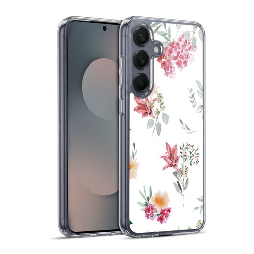 Anis Illustration Floral Pattern Christmas Flowers Soft Gel Case for Samsung Galaxy S25+ & MagSafe