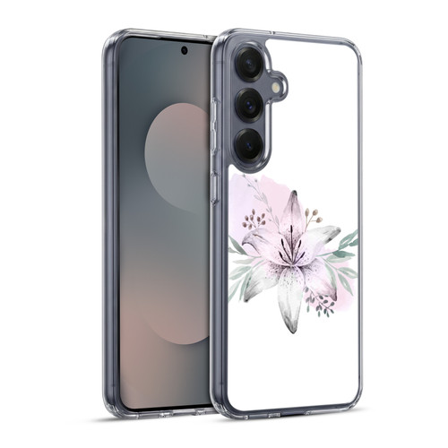 Anis Illustration Floral Pattern Lilium Flower Soft Gel Case for Samsung Galaxy S25+ & MagSafe