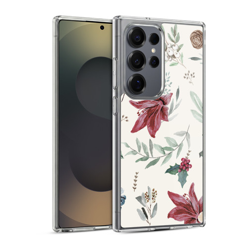 Anis Illustration Floral Pattern Christmas Eucalyptus Soft Gel Case for Samsung Galaxy S25 Ultra & MagSafe