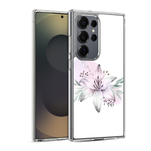 Anis Illustration Floral Pattern Lilium Flower Soft Gel Case for Samsung Galaxy S25 Ultra & MagSafe
