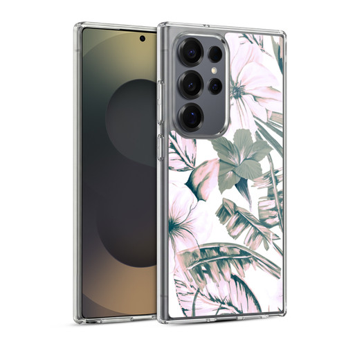 Anis Illustration Floral Pattern Pink Tropicals Soft Gel Case for Samsung Galaxy S25 Ultra & MagSafe