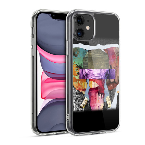 Michel Keck Animal Collage Elephant Soft Gel Case for Apple iPhone 11