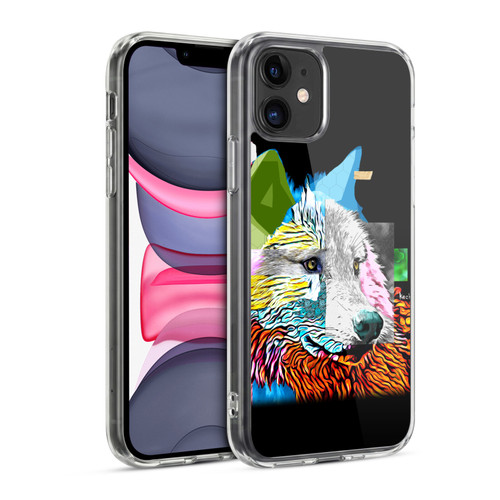 Michel Keck Animal Collage Wolf Soft Gel Case for Apple iPhone 11