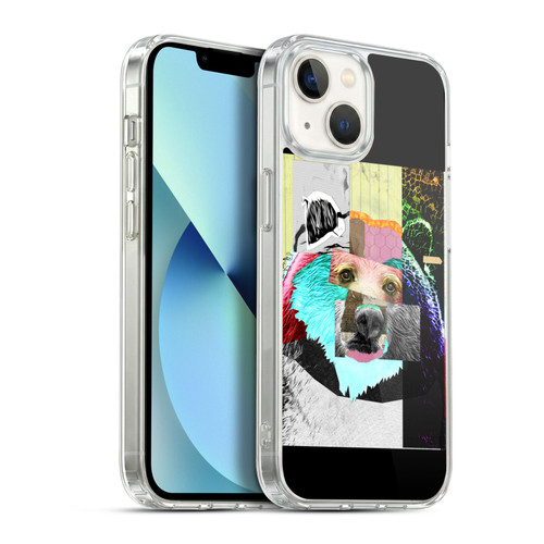 Michel Keck Animal Collage Bear Soft Gel Case for Apple iPhone 13