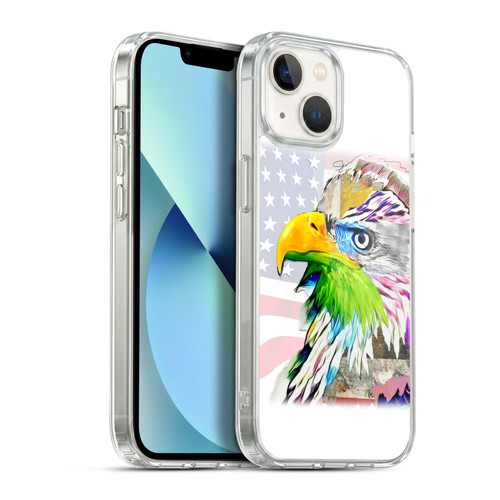 Michel Keck Animal Collage Eagle Soft Gel Case for Apple iPhone 13