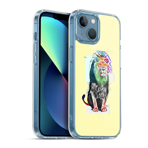 Michel Keck Animal Collage Lion Soft Gel Case for Apple iPhone 13 Mini & MagSafe