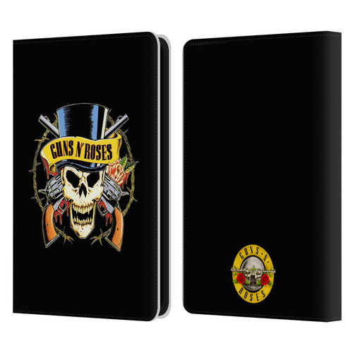 Guns N' Roses Key Art Top Hat Skull Leather Book Wallet Case Cover For Amazon Kindle 11th Gen 6in 2022