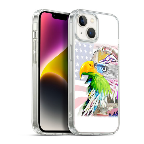 Michel Keck Animal Collage Eagle Soft Gel Case for Apple iPhone 14