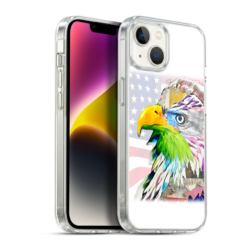 Michel Keck Animal Collage Eagle Soft Gel Case for Apple iPhone 14 Plus & MagSafe