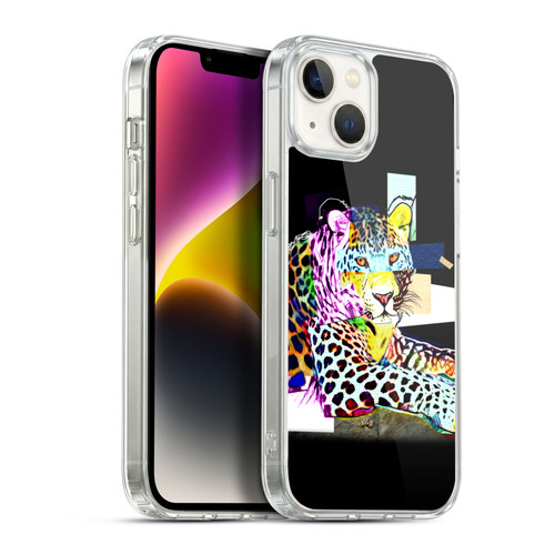 Michel Keck Animal Collage Leopard Soft Gel Case for Apple iPhone 14 Plus & MagSafe