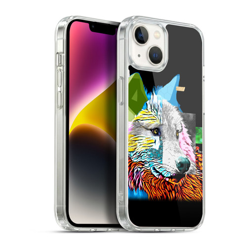 Michel Keck Animal Collage Wolf Soft Gel Case for Apple iPhone 14 Plus & MagSafe