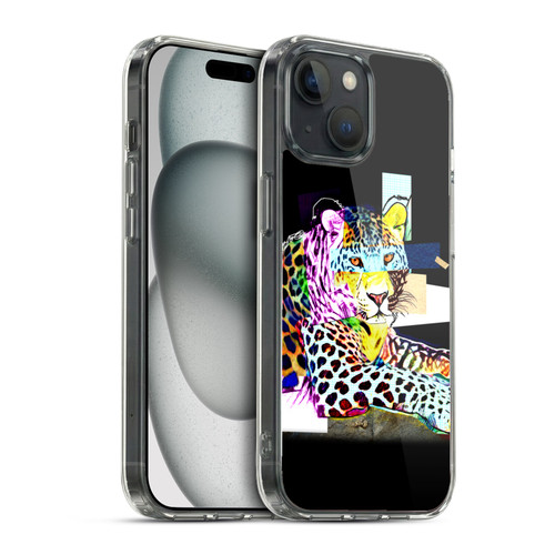 Michel Keck Animal Collage Leopard Soft Gel Case for Apple iPhone 15 & MagSafe