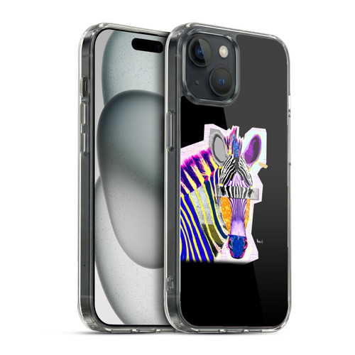 Michel Keck Animal Collage Zebra Soft Gel Case for Apple iPhone 15 & MagSafe