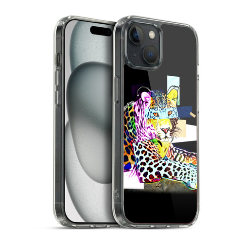 Michel Keck Animal Collage Leopard Soft Gel Case for Apple iPhone 15 Plus & MagSafe