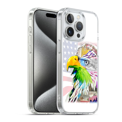 Michel Keck Animal Collage Eagle Soft Gel Case for Apple iPhone 15 Pro & MagSafe
