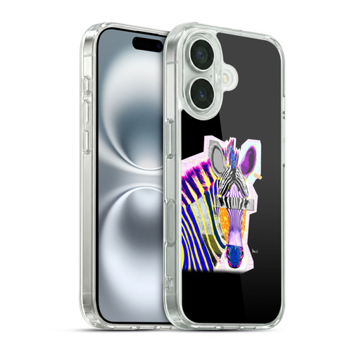 Michel Keck Animal Collage Zebra Soft Gel Case for Apple iPhone 16 & MagSafe