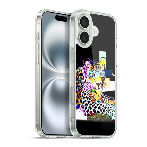 Michel Keck Animal Collage Leopard Soft Gel Case for Apple iPhone 16 Plus & MagSafe