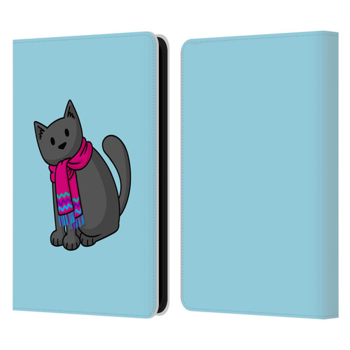 Beth Wilson Doodlecats Cold In A Scarf Leather Book Wallet Case Cover For Amazon Kindle 11th Gen 6in 2022