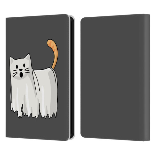 Beth Wilson Doodle Cats 2 Halloween Ghost Leather Book Wallet Case Cover For Amazon Kindle 11th Gen (2024)