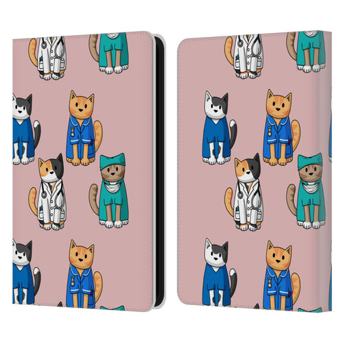 Beth Wilson Doodle Cats 2 Professionals Leather Book Wallet Case Cover For Amazon Kindle 11th Gen (2024)
