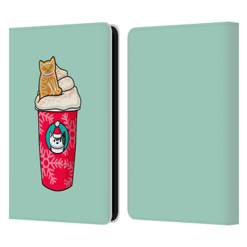 Beth Wilson Doodlecats Gingerbread Latte Leather Book Wallet Case Cover For Amazon Kindle 11th Gen 6in 2022
