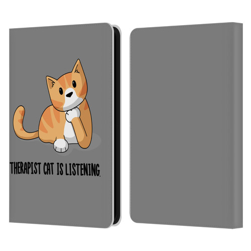 Beth Wilson Doodle Cats 2 Therapist Leather Book Wallet Case Cover For Amazon Kindle 11th Gen (2024)