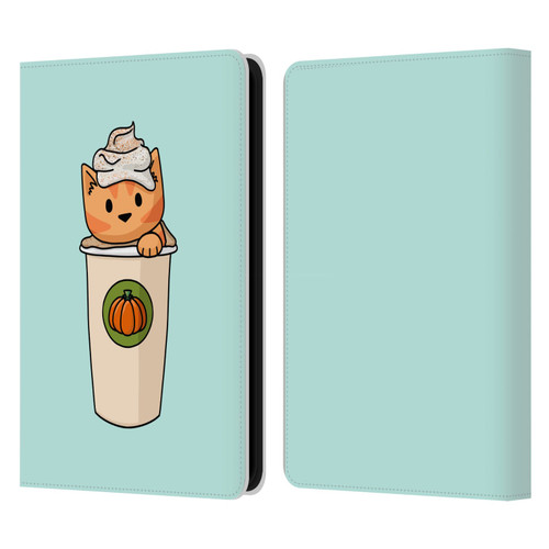 Beth Wilson Doodlecats Pumpkin Spice Latte Leather Book Wallet Case Cover For Amazon Kindle 11th Gen 6in 2022