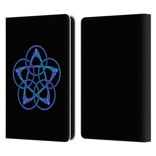 Beth Wilson Celtic Knot Stars Blue & Purple Circles Leather Book Wallet Case Cover For Amazon Kindle 11th Gen 6in 2022