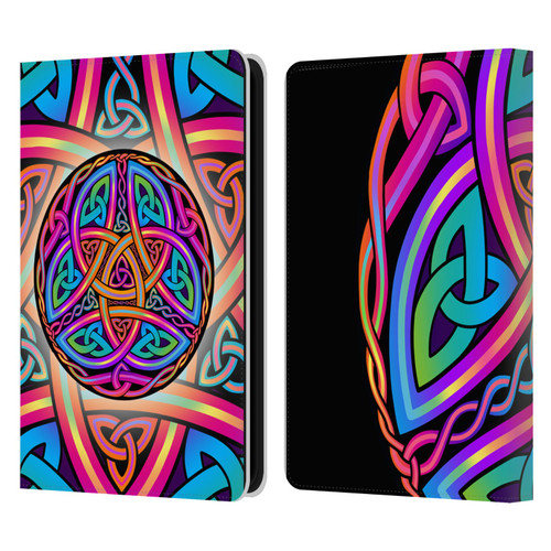 Beth Wilson Rainbow Celtic Knots Divine Leather Book Wallet Case Cover For Amazon Kindle 11th Gen 6in 2022