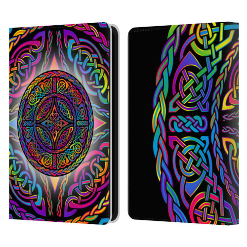 Beth Wilson Rainbow Celtic Knots Shield Leather Book Wallet Case Cover For Amazon Kindle 11th Gen 6in 2022